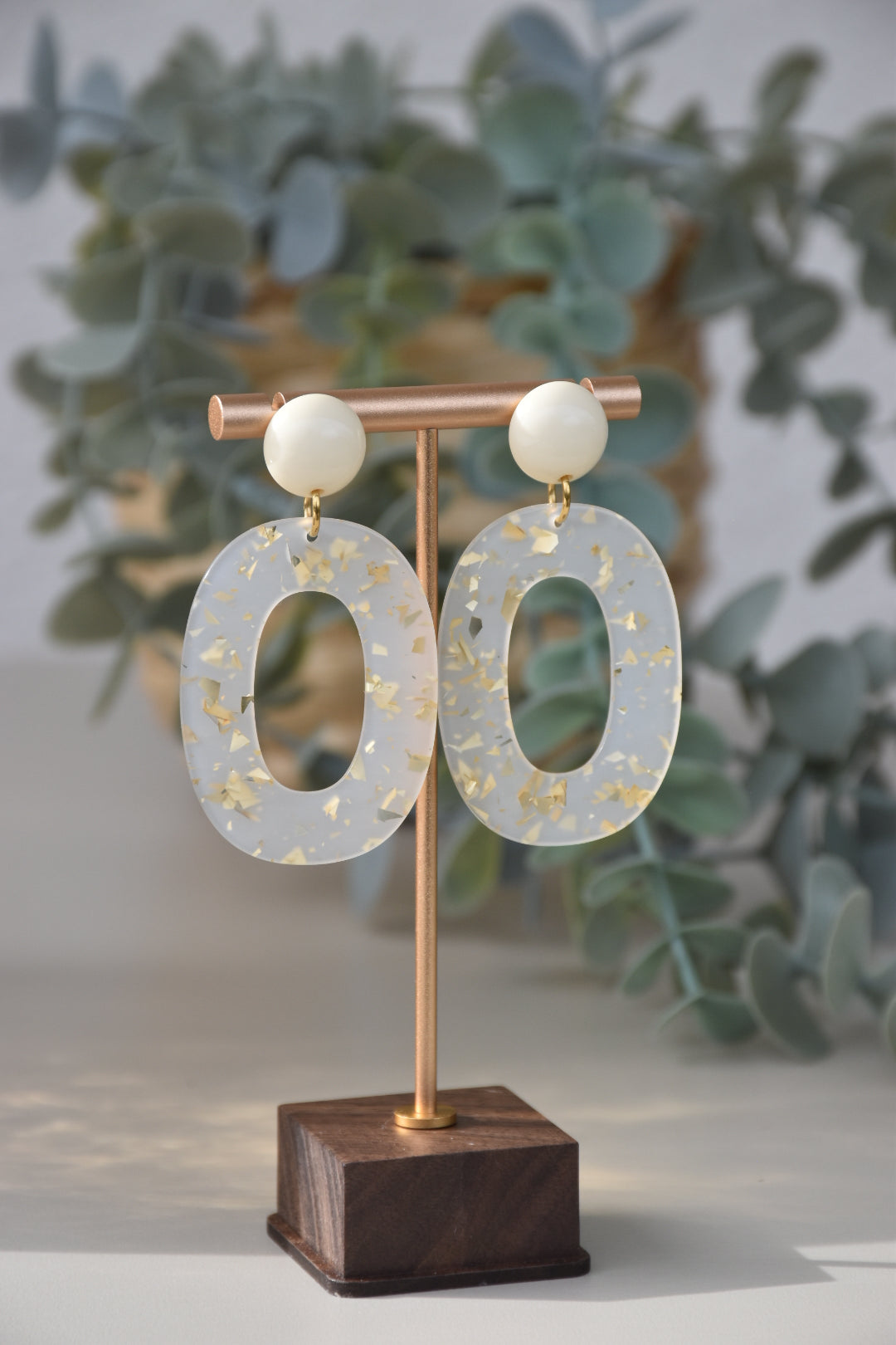 BOUCLES D’OREILLES NURIA - Crème / Doré