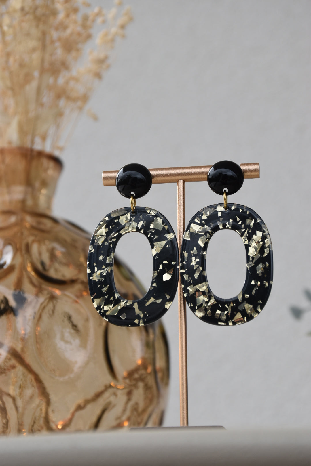 BOUCLES D’OREILLES NURIA - Noir / Doré