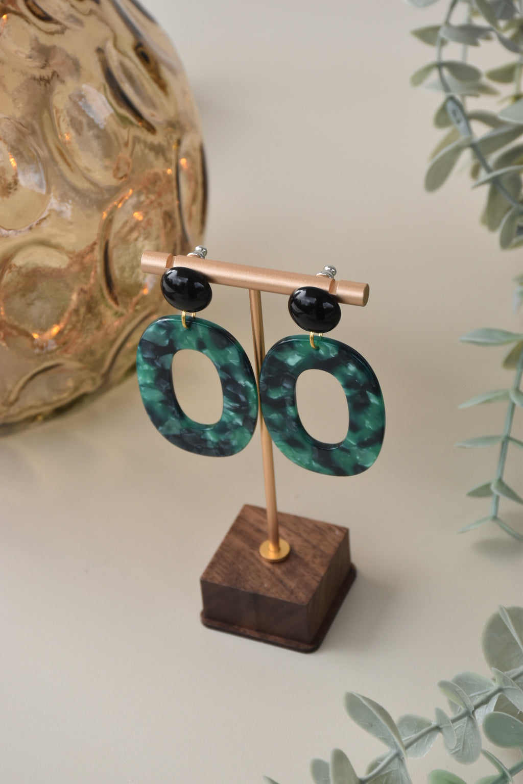BOUCLES D’OREILLES NURIA - Noir / Vert
