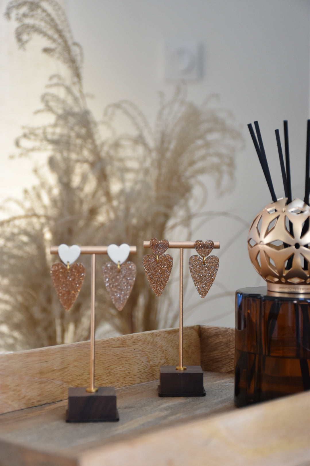 BOUCLES D’OREILLES LIRIA - Crème & Paillettes