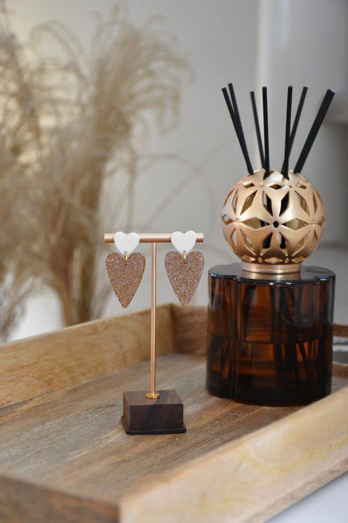 BOUCLES D’OREILLES LIRIA - Crème & Paillettes