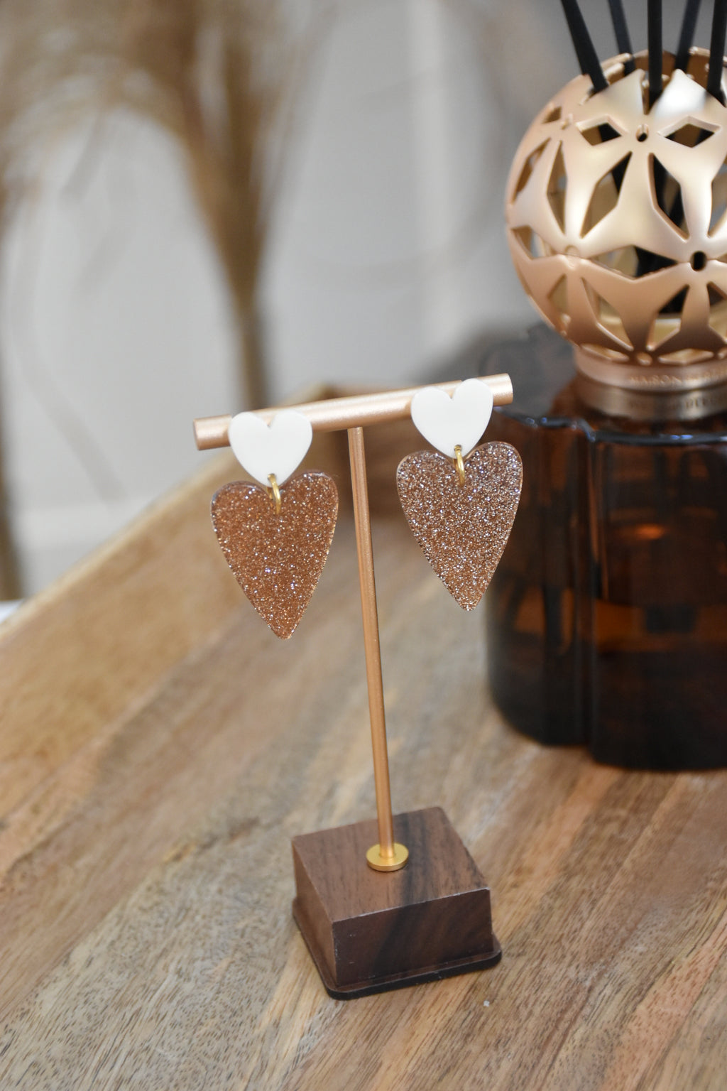 BOUCLES D’OREILLES LIRIA - Crème & Paillettes